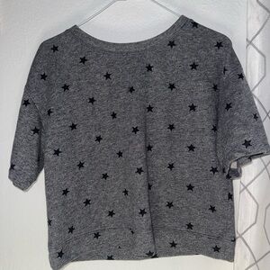 Flirtitude Gray and Black Star Crop Top